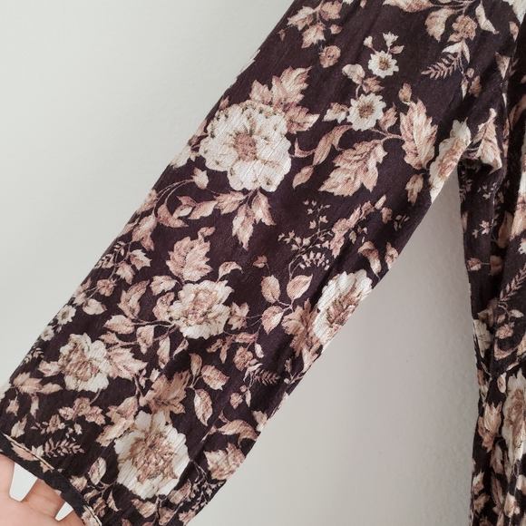 Denim & Supply Brown Floral Babydoll Mini Dress - Picture 6 of 11